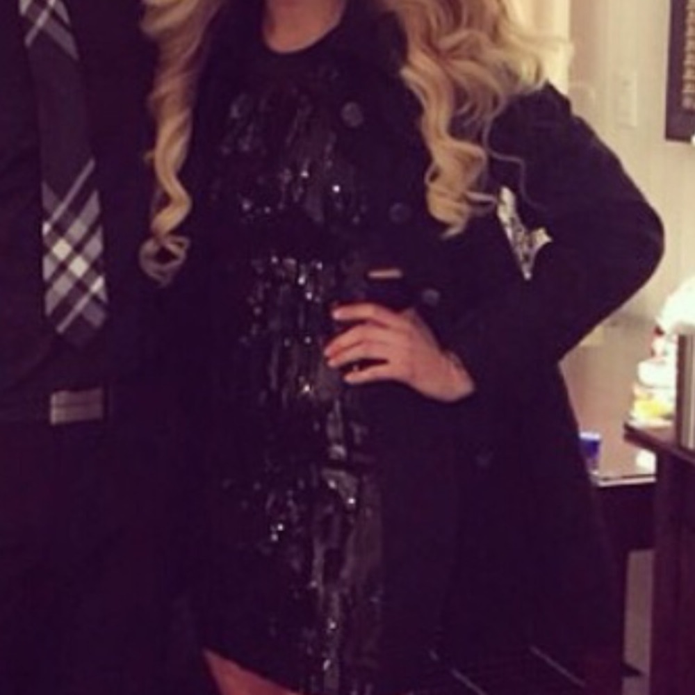 Black sequin side small side cut out dress